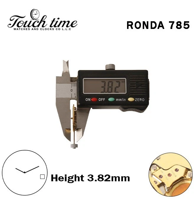 RONDA 785-Quratz Swiss Movement-2 Hands-Black Disk At 3-Horizontal-H:3.82mm thumbnail 3