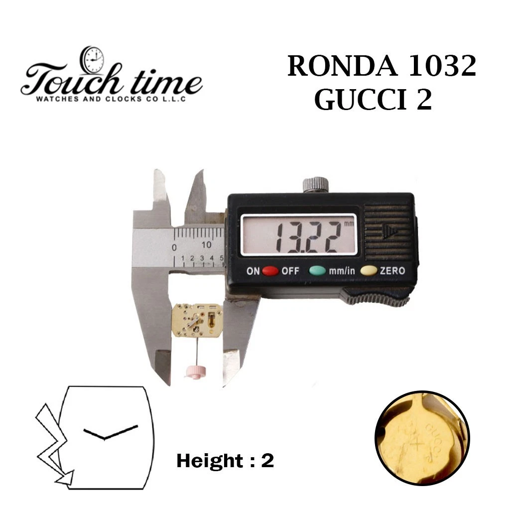 RONDA 1032 GUCCI-2 Swiss Made Watch Movement-Without Disk- 2 Hands- Height:2. thumbnail 4