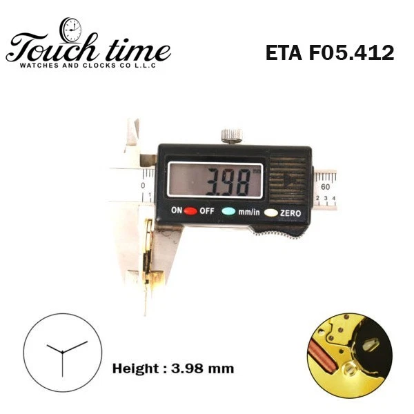 ETA F05.412 سويسري صناعة ساعة حركة - 3عقارب - أبيض قرص التاريخ عند 3 - Hight 3.98mm. thumbnail 3