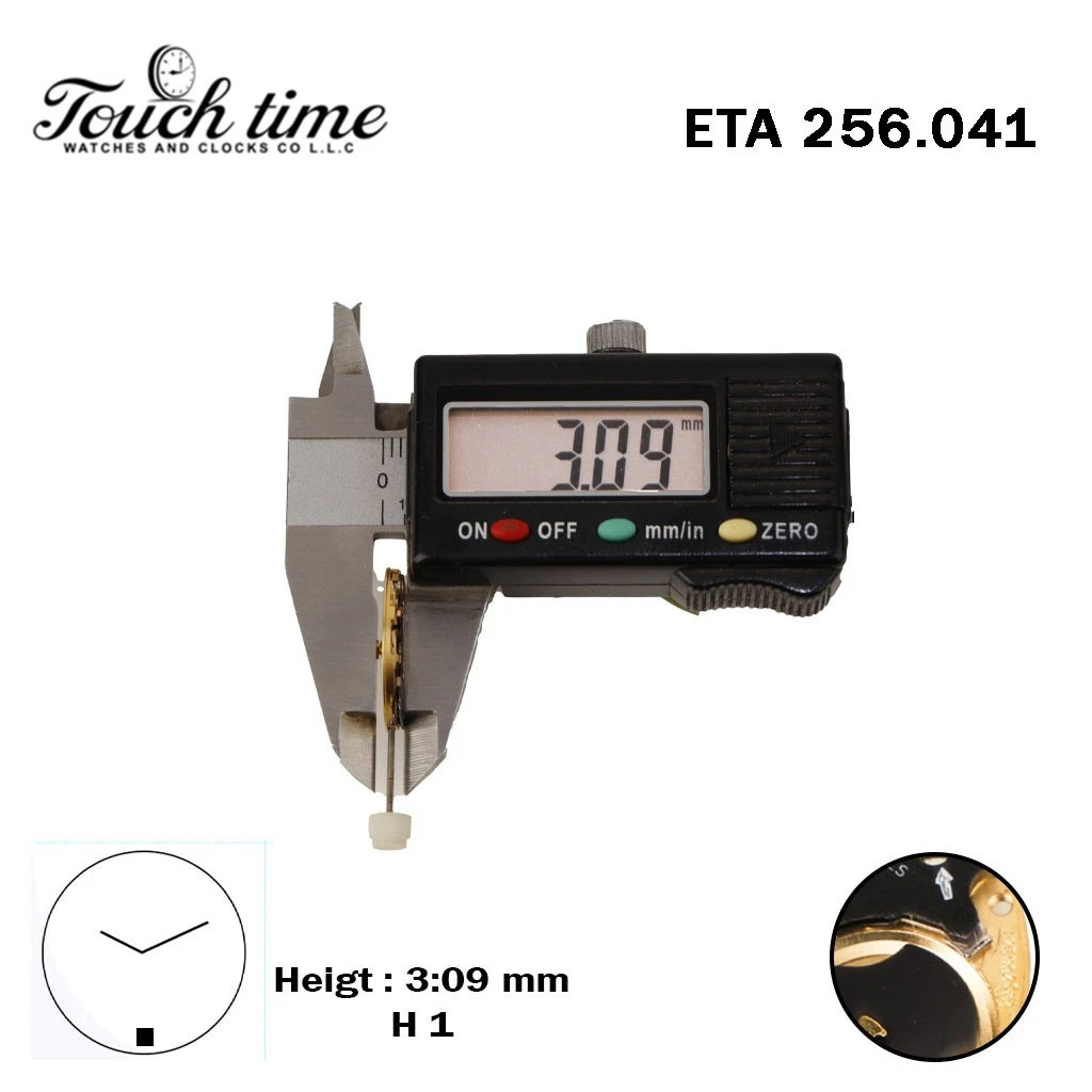 ETA 256.041 - حركة كوارتز - أسود Circuit - ذهبي قرص عند 6 - الارتفاع: 3.09mm - 2 عقارب thumbnail 4