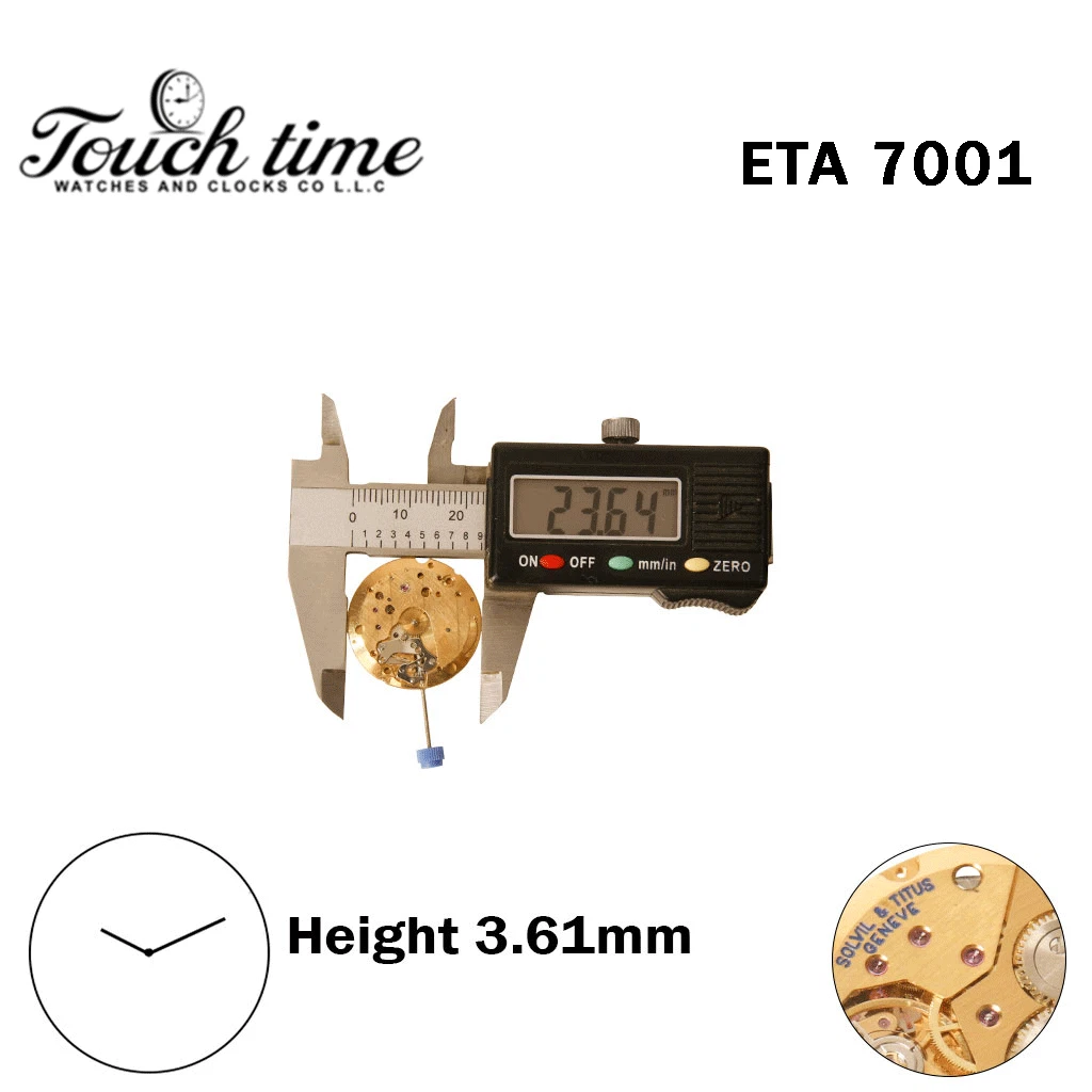 ETA 7001 - Solovil و Titus Geneve - حركة كوارتز سويسرية - Without قرص - 2 عقارب. thumbnail 4