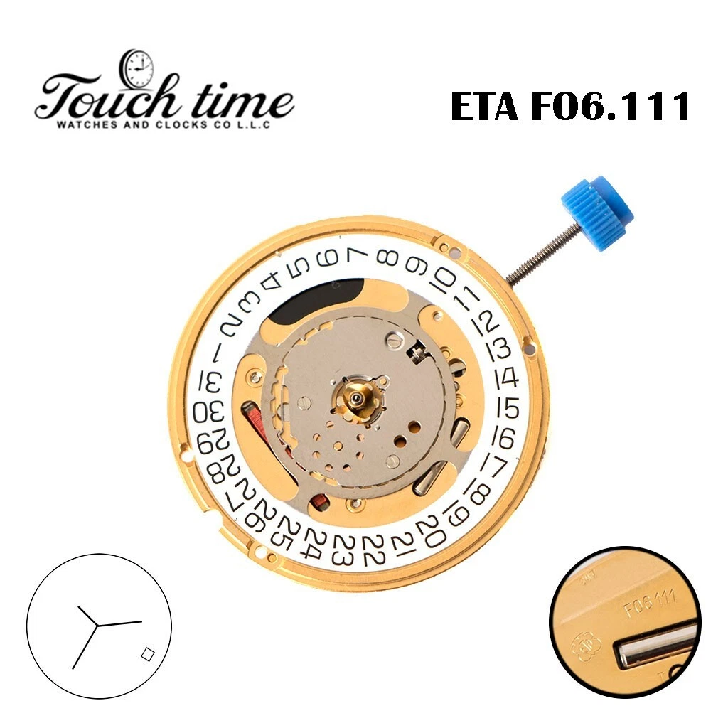 ETA F06.111 حركة كوارتز سويسرية, أبيض قرص التاريخ عند 4, 3 عقارب, الارتفاع 3(4.48) thumbnail 3