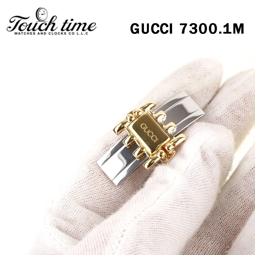Genuine GUCCI Watch Number:7300.1 M-Man Belt Band Bracelet-Silver/Gold. thumbnail 4