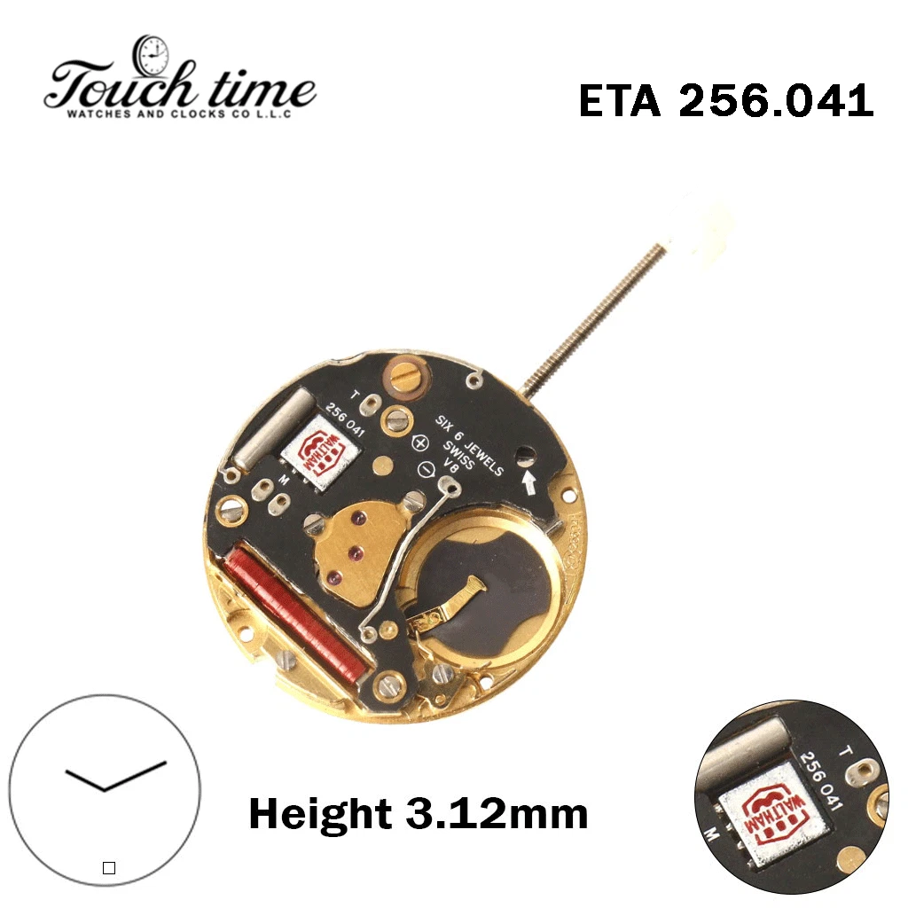 ETA 256.041-Quartz Movement-Height:3.12mm-Silver Disk At 6-2 Hands
