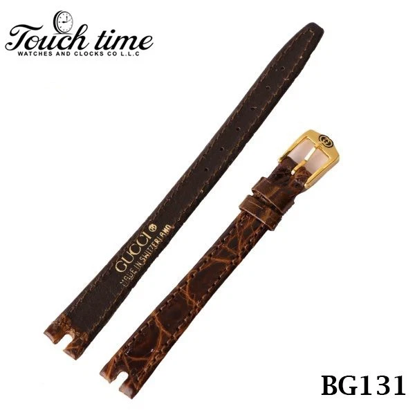 2000L GUCCI Swiss Leather Band-10MM Brown Strep-With 8MM Gucci Buckle #BG131 thumbnail 2