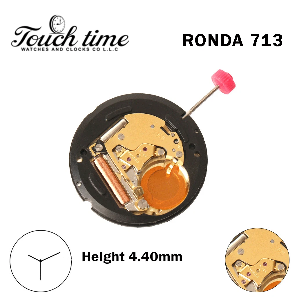 RONDA 713 Swiss Watch Movement-3 Hands-Without Disk-Height:4.40mm.