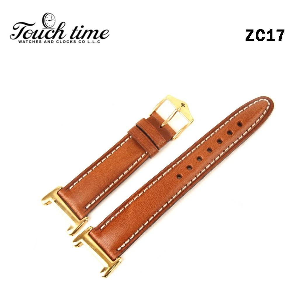 Genuine Zodiac Leather -Size:16mm-Brown Strap-Stainless steel Buckle Zodiac#ZC17
