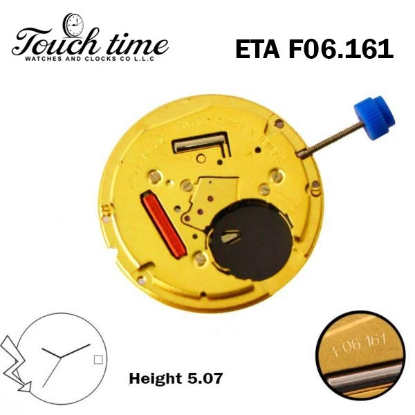 ETA F06.161 Swiss Made Watch Movement-3Hands- White Date Disk At 3-H:5.07.