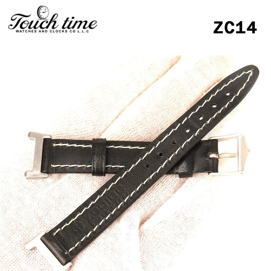 Zodiac 16mm Black Leather Strap – Genuine Leather with Stainless Steel Buckle#ZC14 thumbnail 6