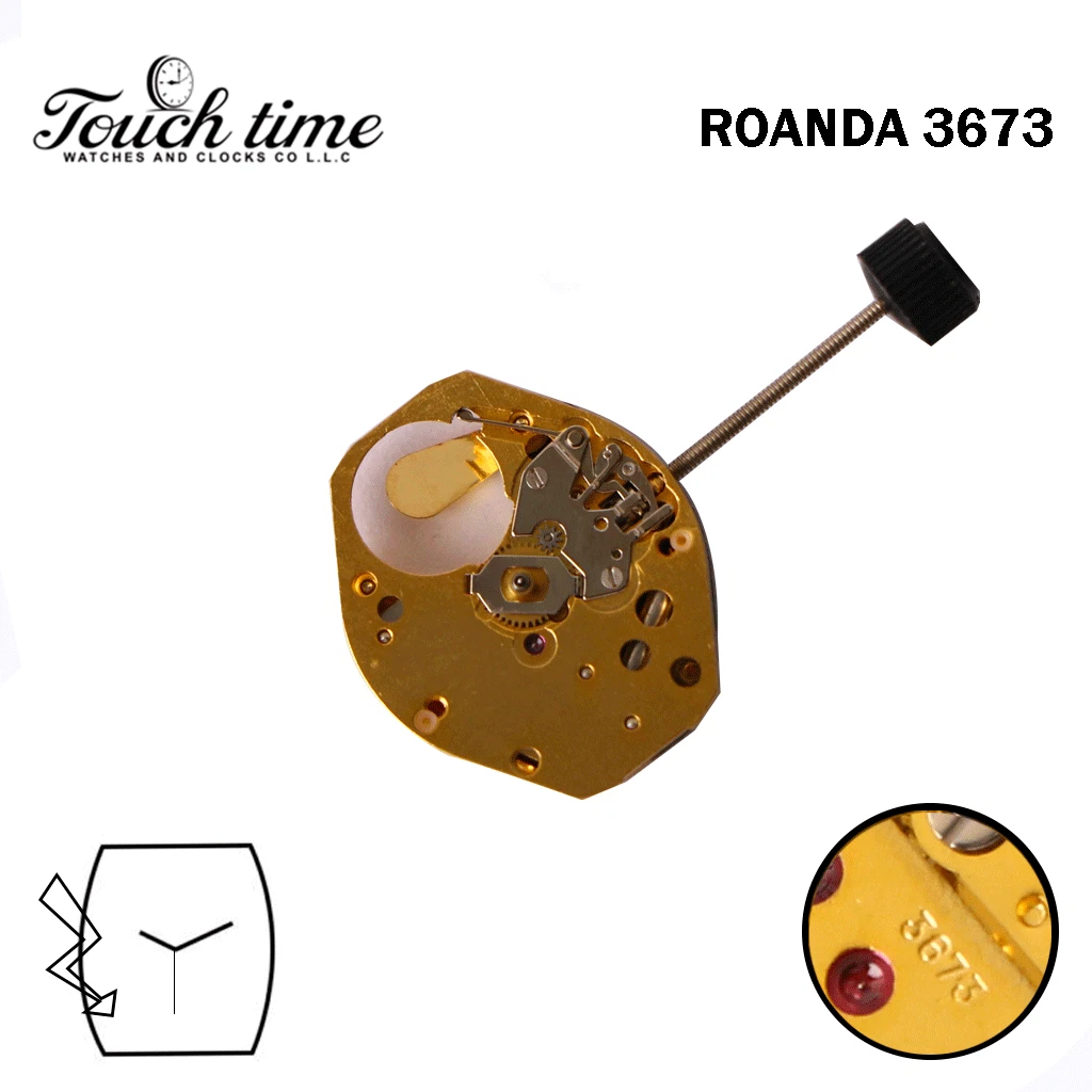 Ronda 3673 Harley swiss Quartz Movement ,3 Hands . thumbnail 2