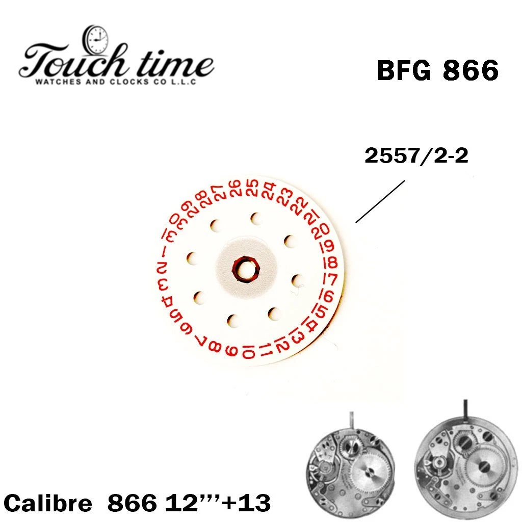 BFG 866 Date Disk – White Date Disk at 3 – Red Numbers – Part Number 2557/2-2