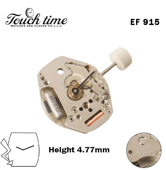 EF 915-Swiss Quartz Movement-Height:4.77mm-Without Disk-2 Hands thumbnail 2