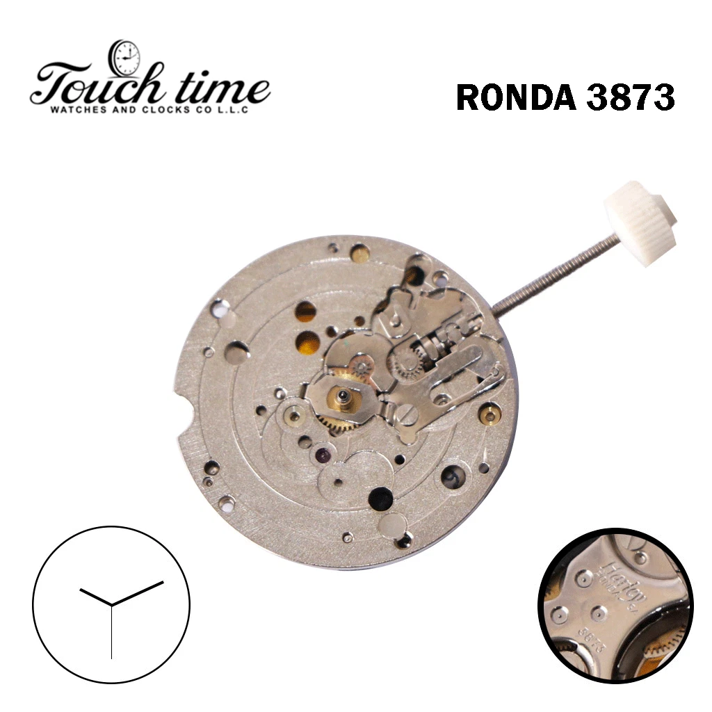 Ronda 3873 Harley Swiss Quartz Movement 8 3/4 H1 o.SC, Without Disk, 3 Hands. thumbnail 2